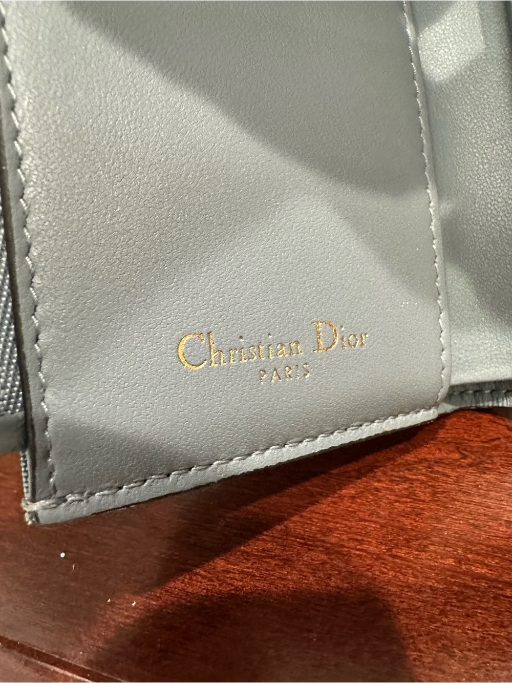 Christian Dior Saddle Lotus Wallet Gray Calfskin Gold D Hardware Compact Wallet - Picture 8 of 13